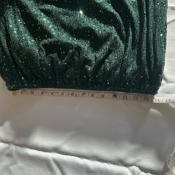 Anthropologie Dark Green Sequin Blouse - Picture 10 of 13